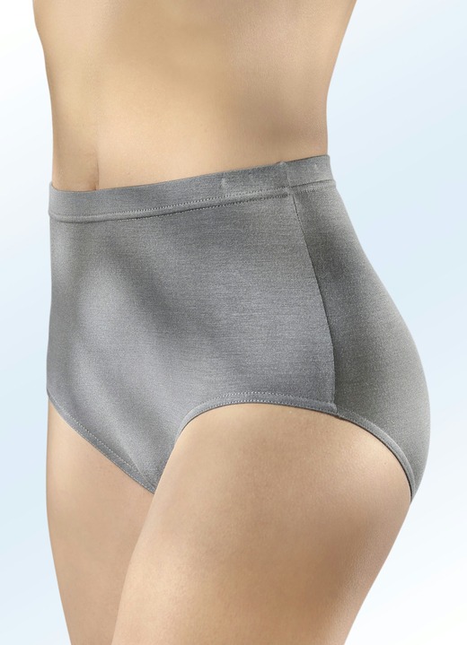 Slips - Vier-pack slip met elastische tailleband, in Größe 038 bis 056, in Farbe 2X GRAFIET, 2X JEANSBLAUW Ansicht 1