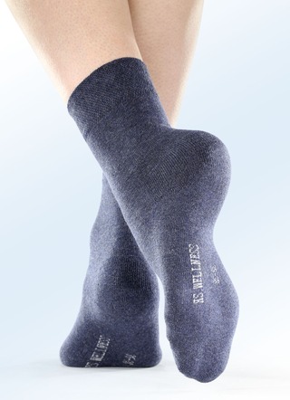 Set van zes sokken met zachte binnenzool