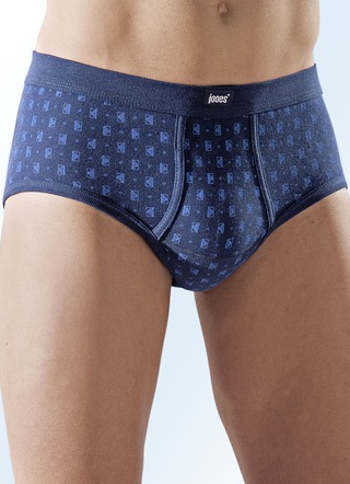 Set van vier slips, met allover dessin