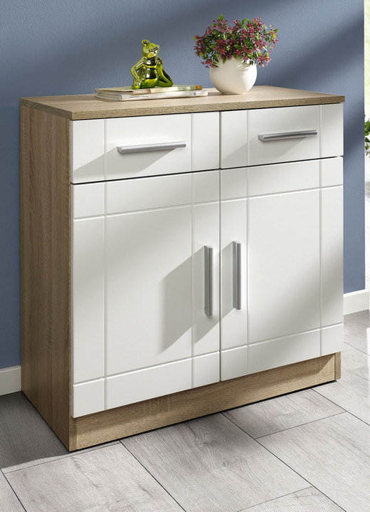 Commodes - Moderne ladekast met matte diepgetrokken fronten, in Farbe SONOMA WITTE EIK, in Ausführung Commode, 2 deuren Ansicht 1