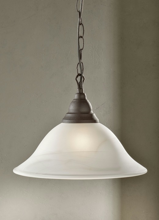 Lampen  & lampjes - Hanglamp met 1 lamp, met voet van roestkleurig metaal, in Farbe ROEST