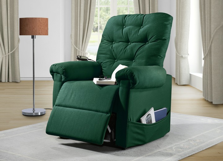 TV-Fauteuil / Relax-fauteuil - Tv-fauteuil met motor en opstahulp, in Farbe DONKERGROEN Ansicht 1