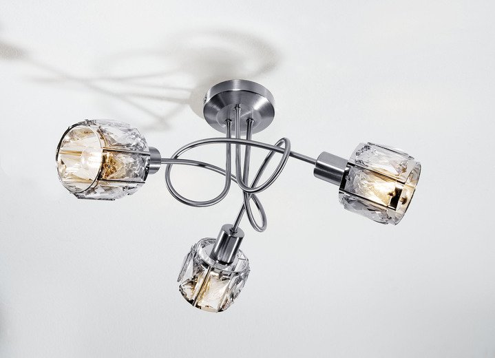 Lampen  & lampjes - Metalen LED-lamp, in Farbe ROESTVRIJ STAAL, in Ausführung Led-plafondlamp, met 3 lampen Ansicht 1