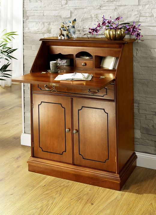 - Deels massieve secretaire, in Farbe KERSENBOOM