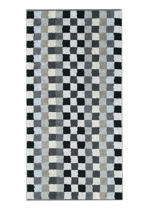 Handdoeken - Badstofserie van Cawö, in Größe 200 (1 handdoek 50/100 cm) bis 204 (1 handdoek, 70/140 cm), in Farbe ANTRACIET, in Ausführung Karo Ansicht 1