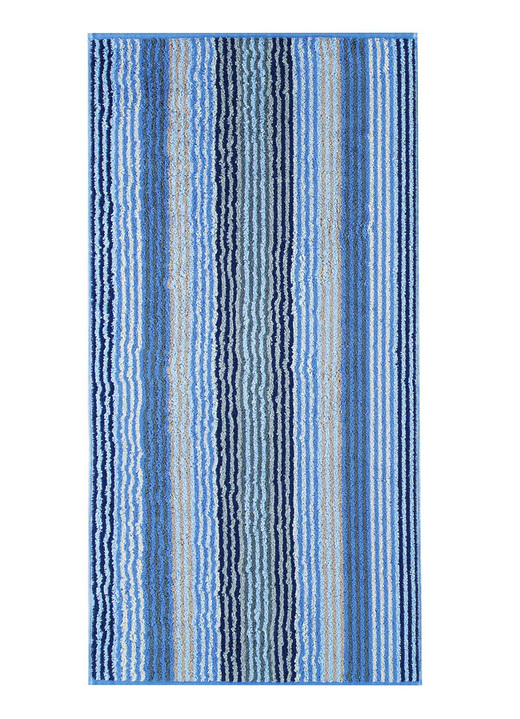Handdoeken - Badstof serie “Stripes” van “Cawö”, in Größe 200 (1 handdoek 50/100 cm) bis 204 (1 handdoek, 70/140 cm), in Farbe SAFFIER Ansicht 1