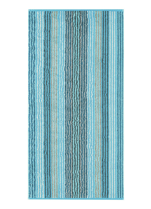 Handdoeken - Badstof serie “Stripes” van “Cawö”, in Größe 200 (1 handdoek 50/100 cm) bis 204 (1 handdoek, 70/140 cm), in Farbe TURQUOISE Ansicht 1