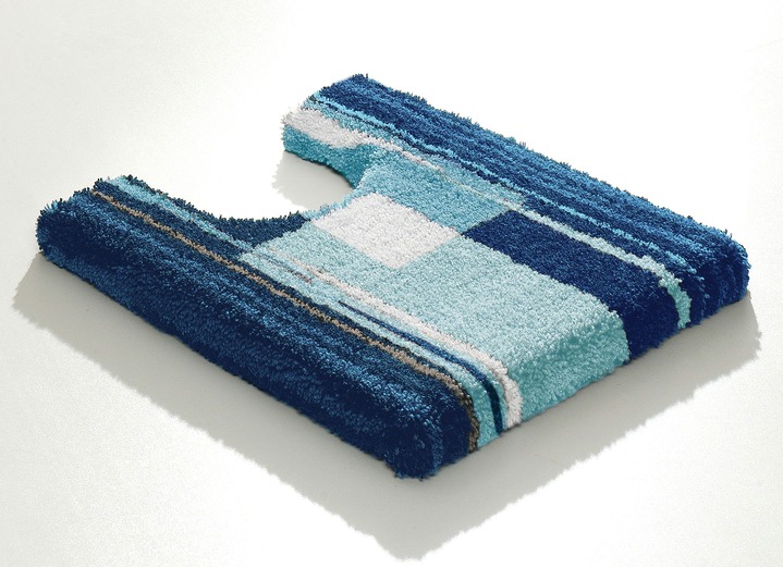 Badmatten - Badmattenset met antislip-onderkant, in Größe 100 (Matje, halfrond 50/80 cm) bis 112 (Toiletdekselafdekking 47/50 cm), in Farbe TURQUOISE Ansicht 1