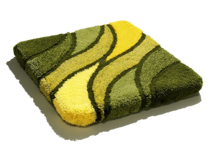 Badmatten - Kleine Wolke badkamerset in Table Tuft kwaliteit, in Größe 100 (Matje, halfrond 50/80 cm) bis 112 (Toiletdekselafdekking 47/50 cm), in Farbe GROEN Ansicht 1