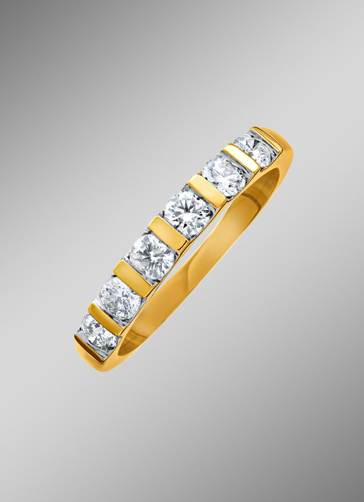 Ringen - Handgemaakte damesring met echte diamanten, in Größe 160 bis 220, in Farbe GOUD Ansicht 1
