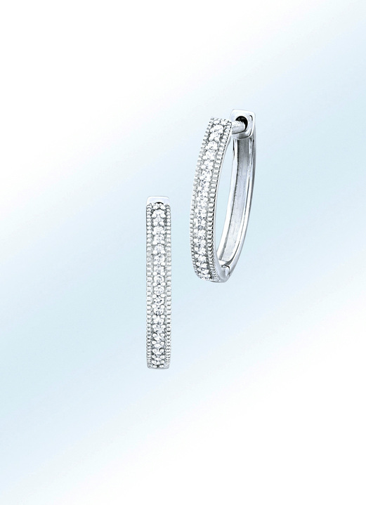 Oorbellen - Creoolse oorbellen met diamanten, in Farbe