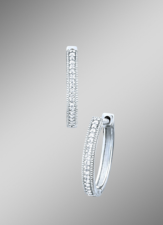 Oorbellen - Creoolse oorbellen met diamanten, in Farbe  Ansicht 1