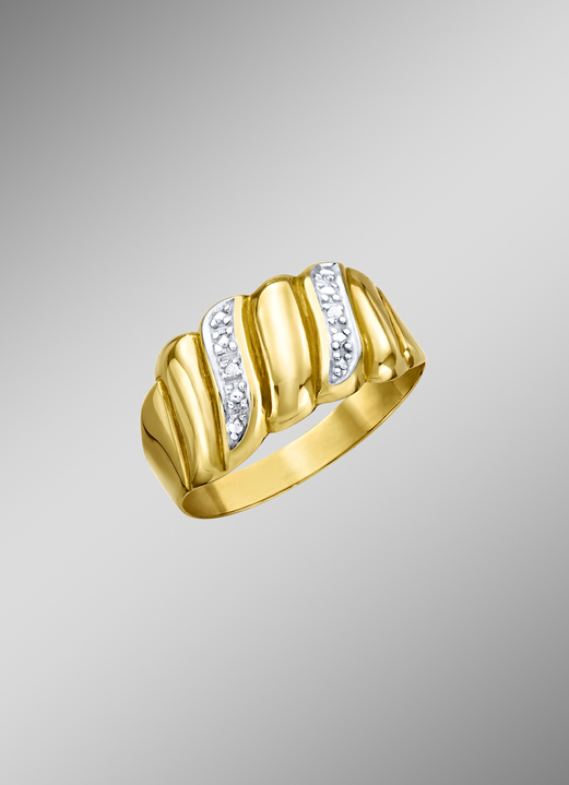 Ringen - Tweekleurige damesring met diamant, in Größe 160 bis 220, in Farbe  Ansicht 1