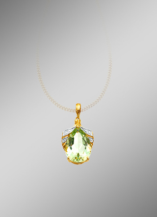 Hanger met groene amethist