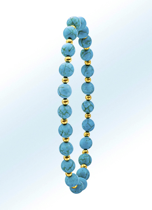 Armbanden - Armband met turquoise kralen, in Farbe