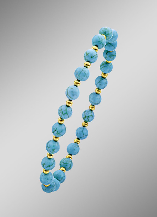 - Armband met turquoise bolletjes, in Farbe  Ansicht 1