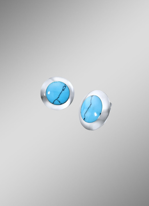 - Clip-oorbellen met turkoois, in Farbe  Ansicht 1
