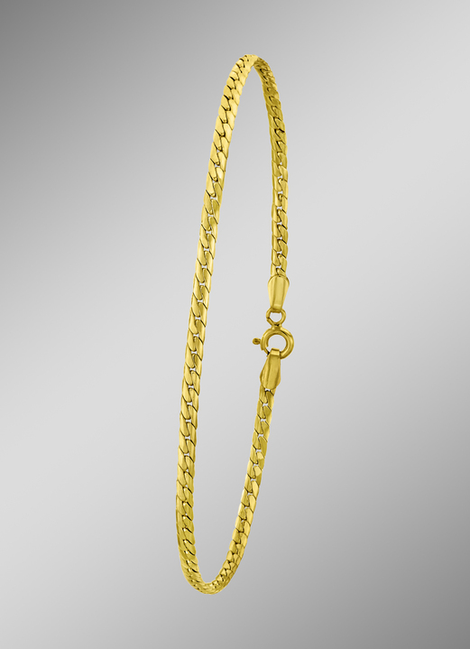 - Platte pantserketting-armband, in Farbe