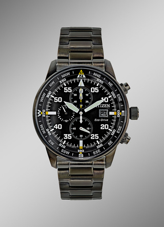 Herenhorloge op zonne-energie, pilotenhorloge
