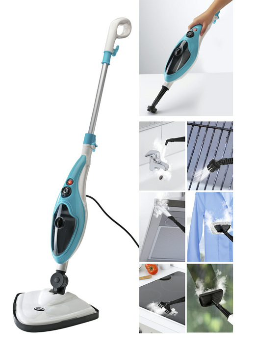 Reinigingsapparaten - Aqua Laser stoomreiniger voor grondige reiniging en desinfectie, in Farbe WIT-BLAUW Ansicht 1
