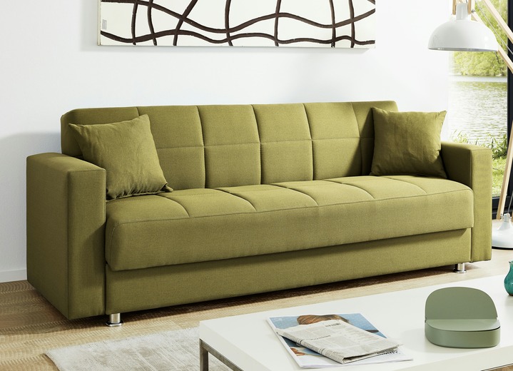 Slaap sofa`s - Klick-Klack-bank met decoratief kussen, in Farbe GROEN Ansicht 1