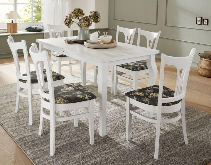 - Massief beukenhouten stoelen, in Farbe WIT-GRIJS