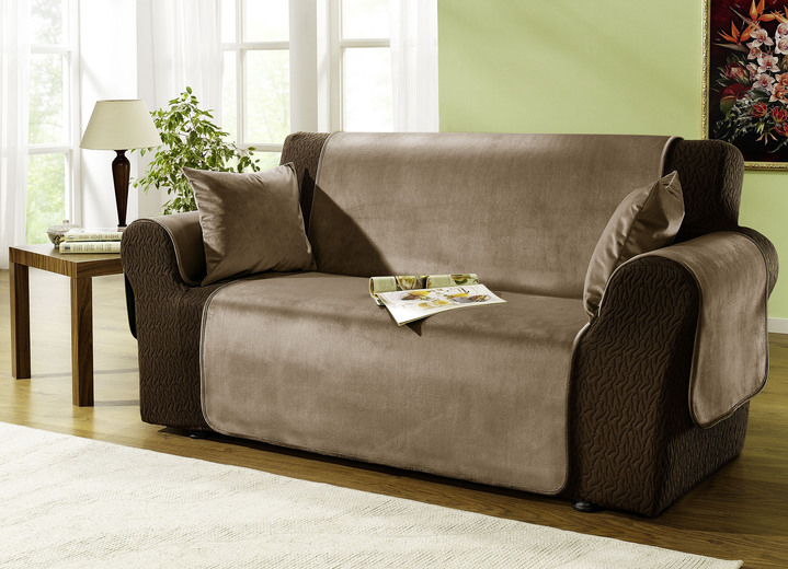 Grand foulards - Edel en aangenaam: Antislip woonaccessoires voor jou!, in Größe 101 (fauteuilbeschermer, 50 x 150 cm) bis 905 (2 kussenslopen,elk 40 x 40 cm), in Farbe NOOT Ansicht 1