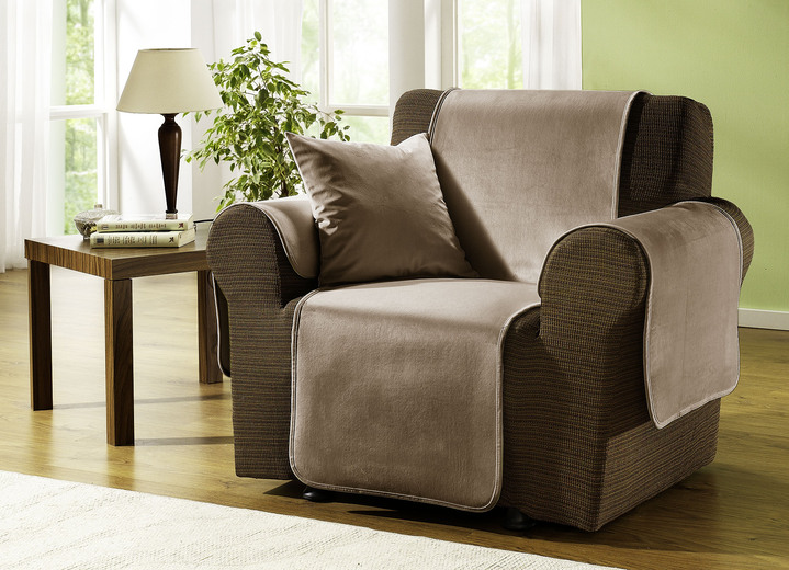 Grand foulards - Edel en aangenaam: Antislip woonaccessoires voor jou!, in Größe 101 (fauteuilbeschermer, 50 x 150 cm) bis 905 (2 kussenslopen,elk 40 x 40 cm), in Farbe NOOT Ansicht 1