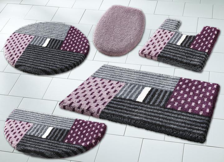 SALE % - Supersofte badmattenset, in Größe 102 (tapijt, 60/100 cm) bis 109 (mat voor hangend toilet, 50/50 cm), in Farbe BESSEN
