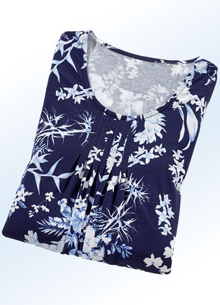 Lang shirt met subtiele plooien in 4 kleuren