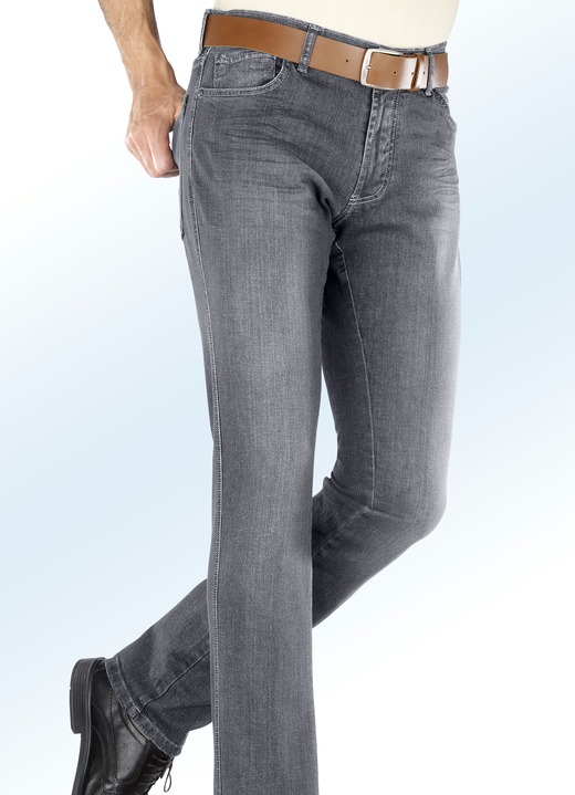 Jeans - ‘Francesco Botti‘-broek met lage taille en elastische band in 3 kleuren, in Größe 024 bis 064, in Farbe GRIJS Ansicht 1