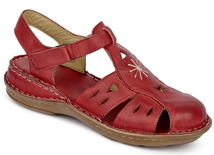 Sandalen & slippers - Gemini sandaal van gekleurd rundnappaleer, in Größe 036 bis 042, in Farbe ROOD