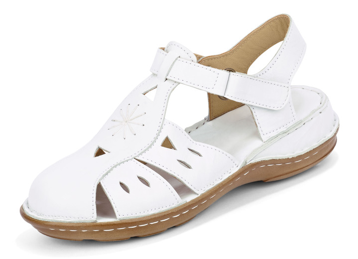 Sandalen & slippers - Gemini sandaal van gekleurd rundnappaleer, in Größe 036 bis 042, in Farbe WIT