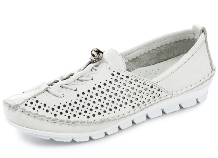 Slipper & Schnürschuhe - Gemini, bequeme Damen-Slipper, Weite G, mit herausnehmbarem Fußbett, in Größe 036 bis 042, in Farbe WEISS Ansicht 1