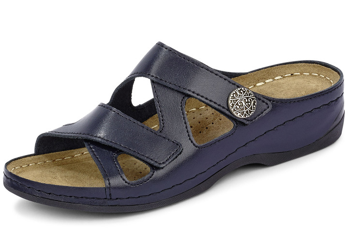 Sandalen & slippers - ELENA EDEN, comfortabele damesmuiltjes, breedte G, met klittenbandsluiting, in Größe 036 bis 042, in Farbe MARINE Ansicht 1