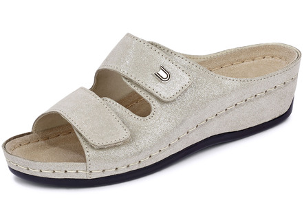 Comfortabele damesmuiltjes, breedte G, met klittenbandsluiting