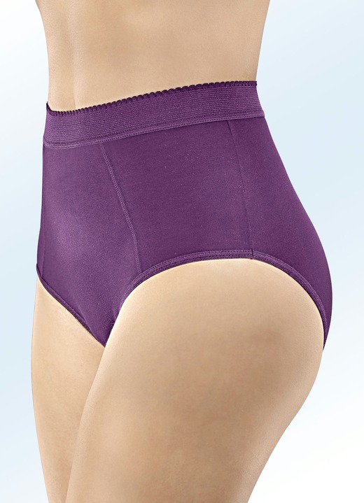Slips - Set van vijf corrigerende slips met buikversteviging, in Größe 038 bis 056, in Farbe 3X PRUIM, 2X ROOKBLAUW Ansicht 1