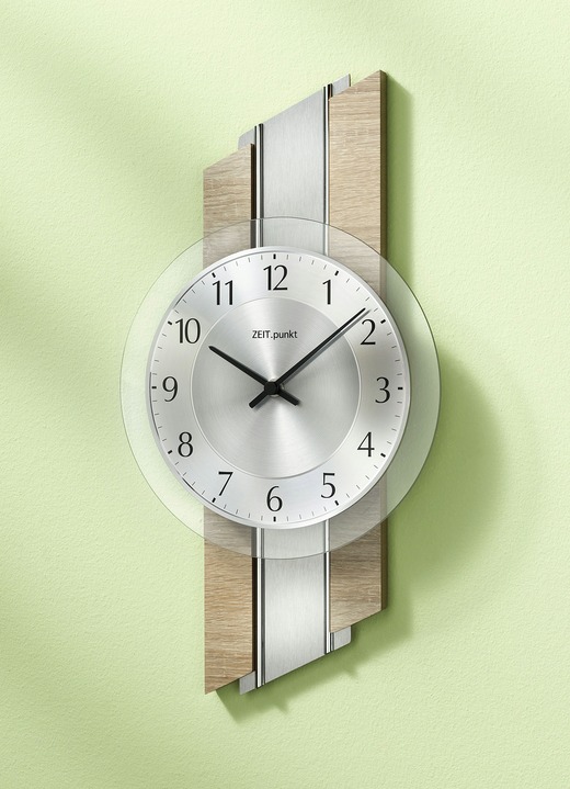 Horloges - Wandklok met chroomkleurige applicaties, in Farbe SONOMA