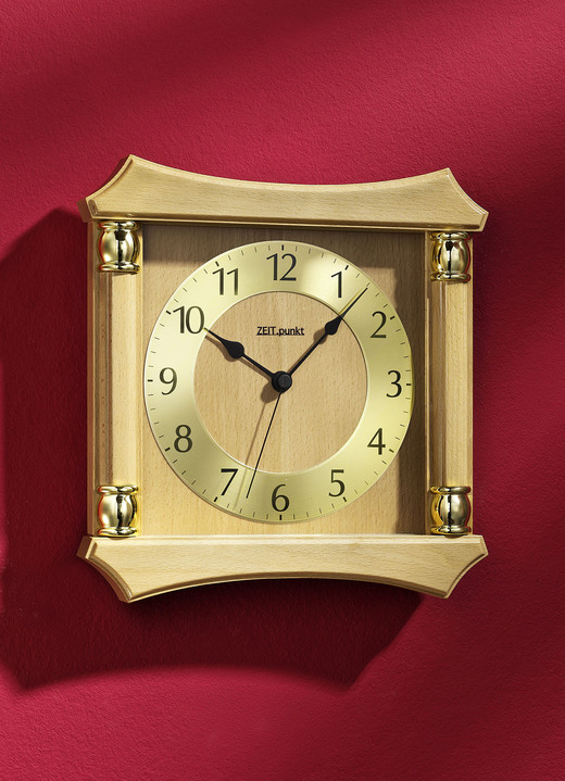 Horloges - Wandklok van massief hout, in Farbe BEUKEN Ansicht 1