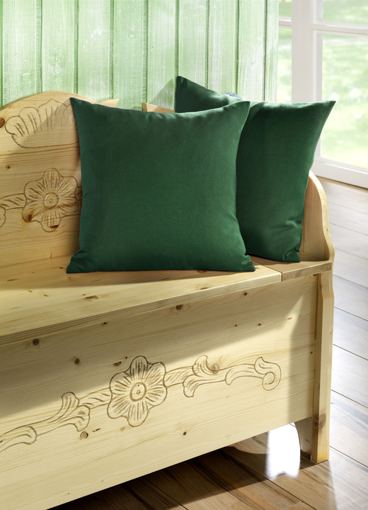 Decoratiekussens & slopen - Kussenset, 2 stuks, met opstaande zoom, in Farbe GROEN Ansicht 1