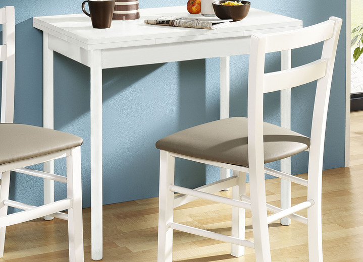 Keukenmeubels - Eettafel met massief beukenhouten poten, in Farbe WIT Ansicht 1