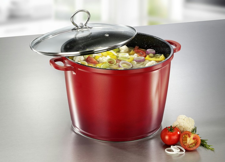 Potten & pannen - ‘KING’ pan van gegoten aluminium met keramische anti-aanbak coating., in Farbe ROOD Ansicht 1