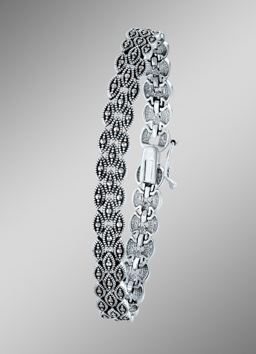- Armband mit echt Markasit, im Antik-Finish, in Farbe  Ansicht 1