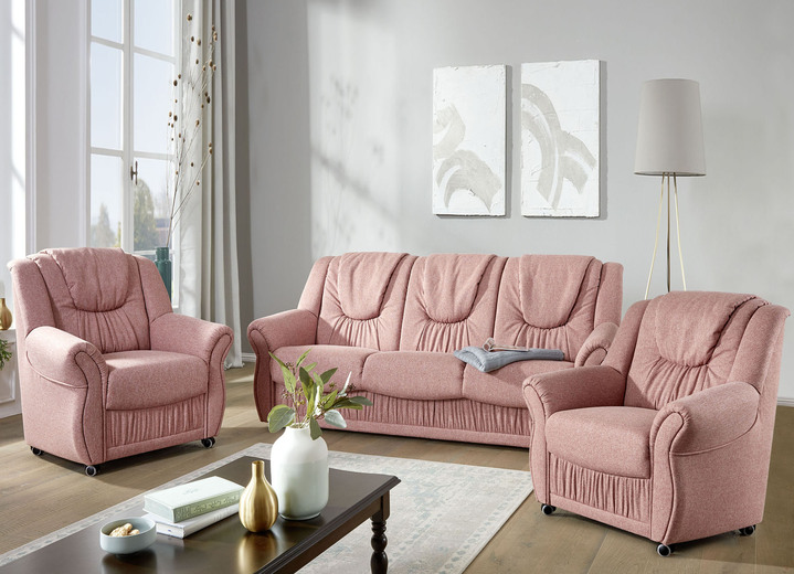 - Gestoffeerde meubelen op een hoogwaardige veerkern, in Farbe ROZE, in Ausführung Fauteuil