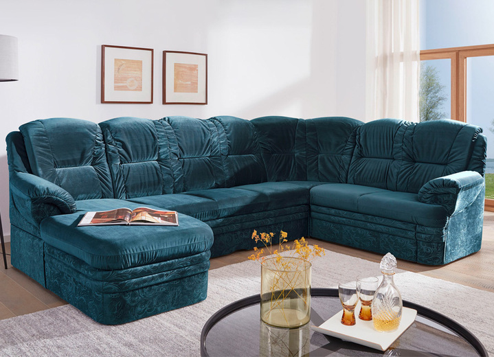 Slaap sofa`s - Gestoffeerd meubilair met bedfunctie en bedkast, in Farbe GROENTE, in Ausführung Woonkamer, 211x311x155 cm Ansicht 1