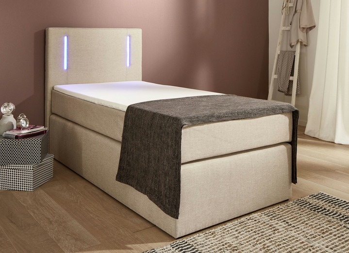 - Boxspringbed met ledverlichting, in Farbe BEIGE
