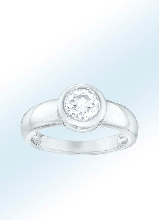 Ringen - Solitaire-damesring met kastzetting, in Größe 160 bis 220, in Farbe