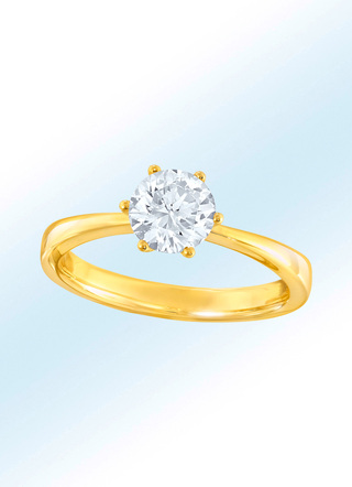 Solitaire-damesring met briljant