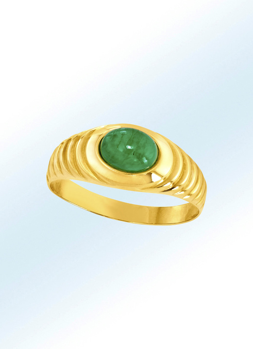 Ringen - Damesring met echte smaragd, in Größe 160 bis 220, in Farbe