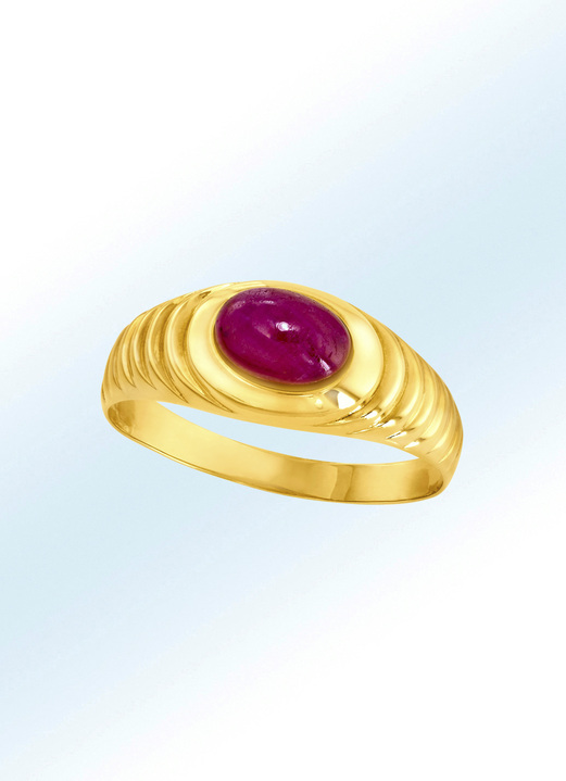 Ringen - Damesring met echte robijn, in Größe 160 bis 220, in Farbe